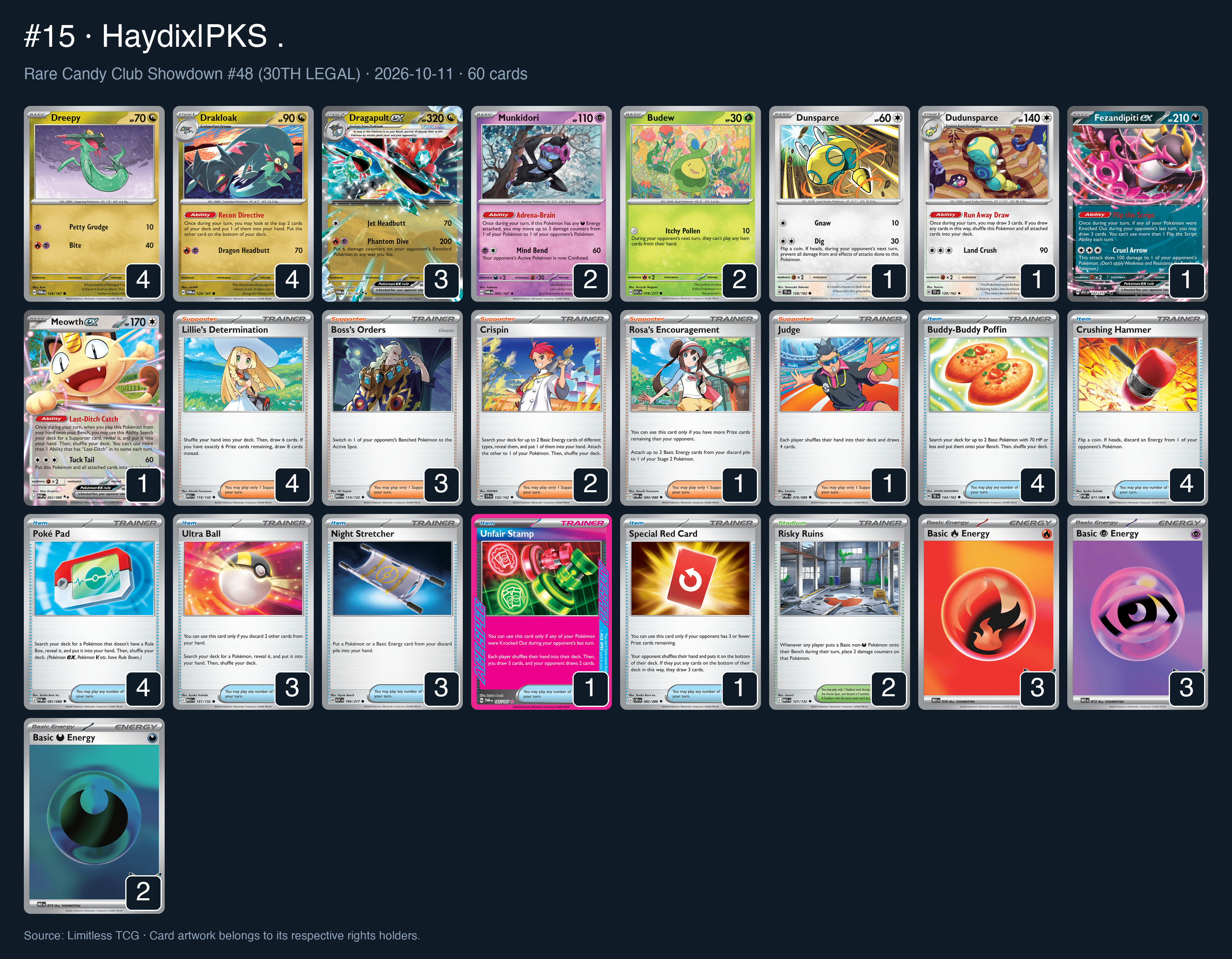 Complete 60-card deck list for rank 15, Haydix|PKS .
