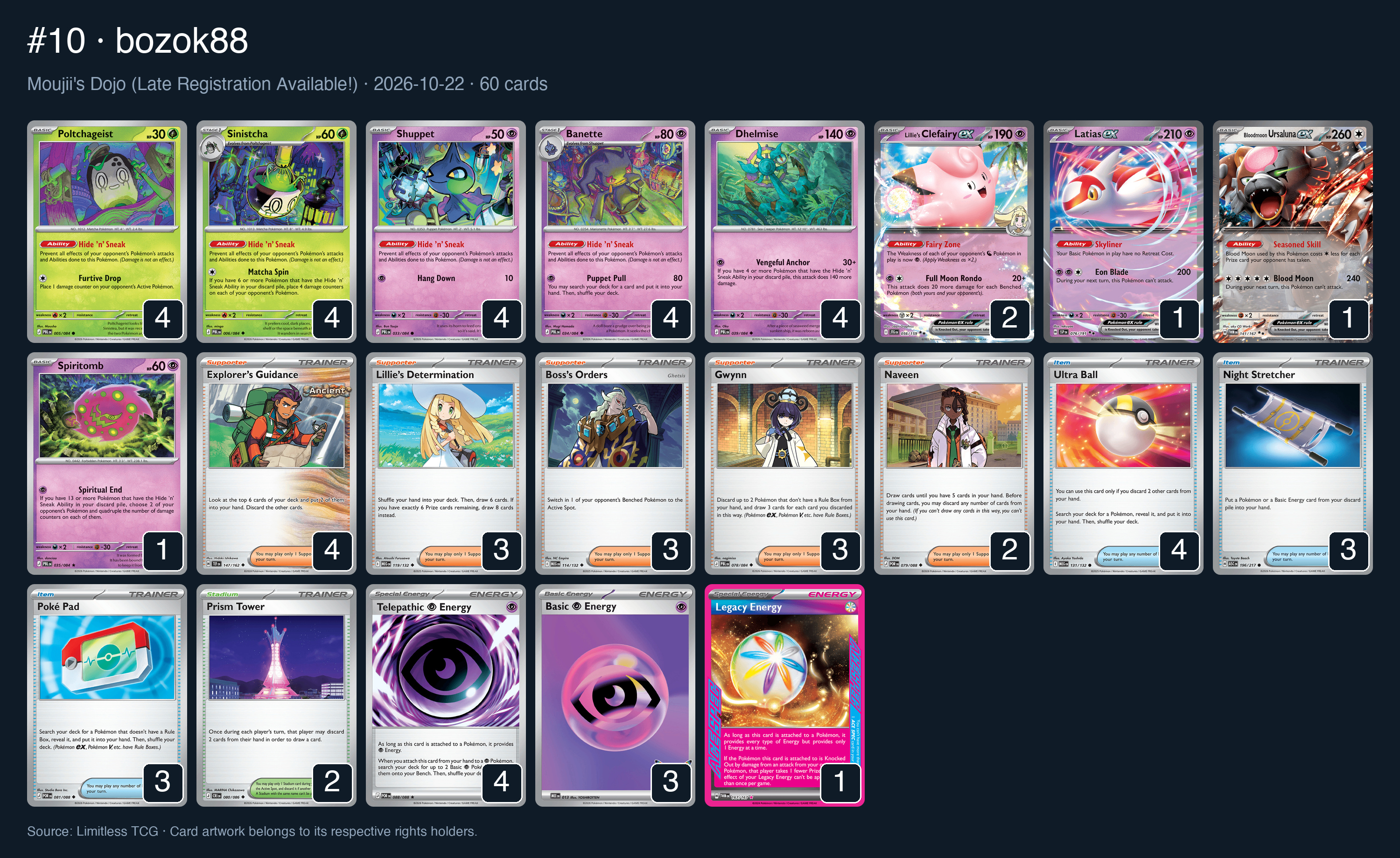 Complete 60-card deck list for rank 10, bozok88