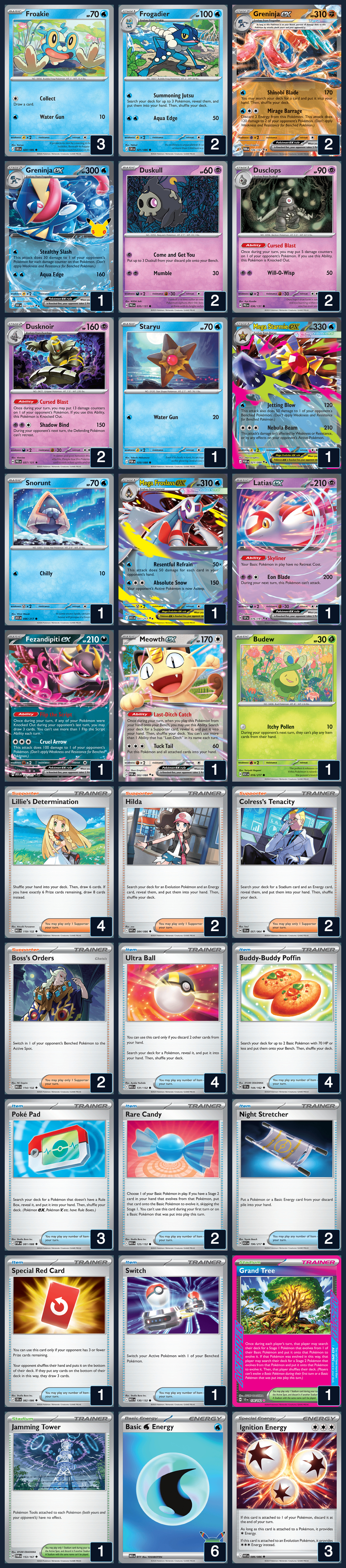 Complete 60-card deck list for rank 16, thekar