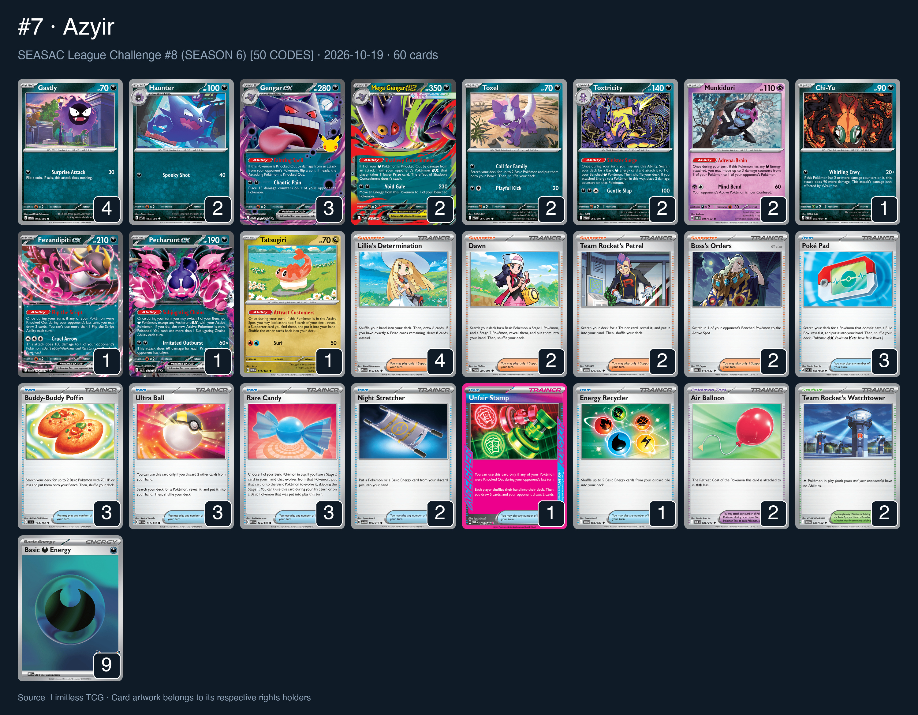 Complete 60-card deck list for rank 7, Azyir