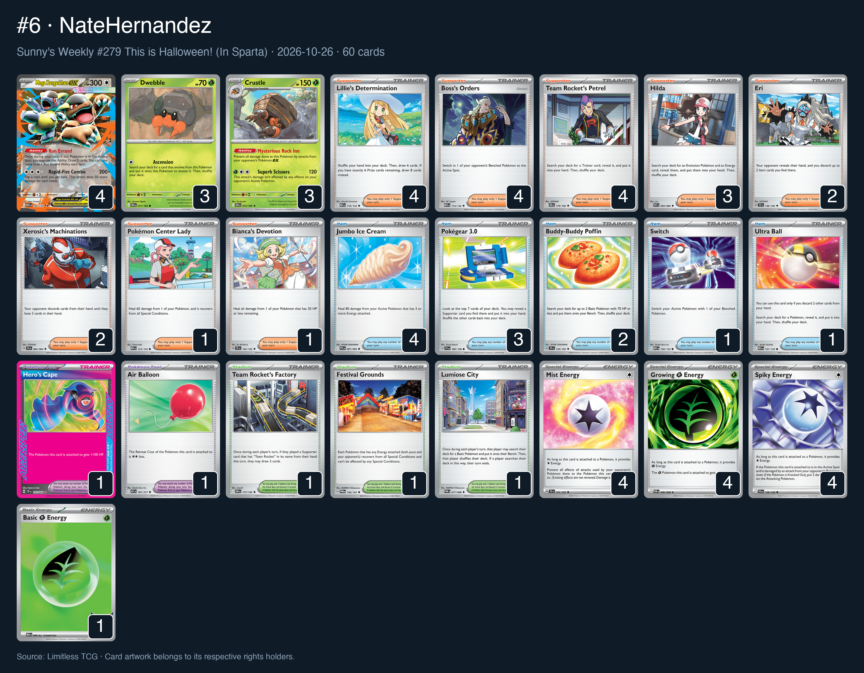 Complete 60-card deck list for rank 6, NateHernandez