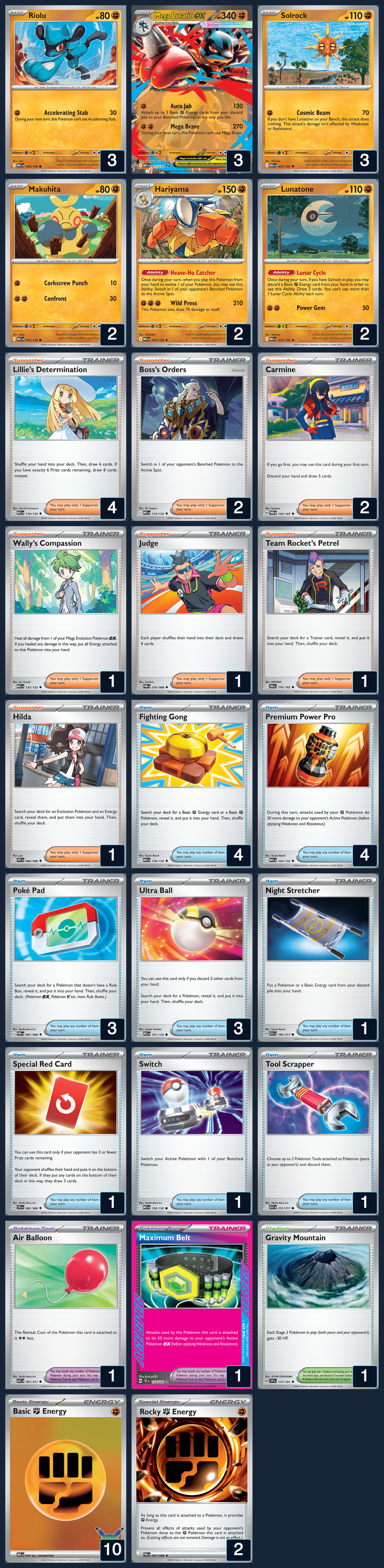 Complete 60-card deck list for rank 10, Tr3pp