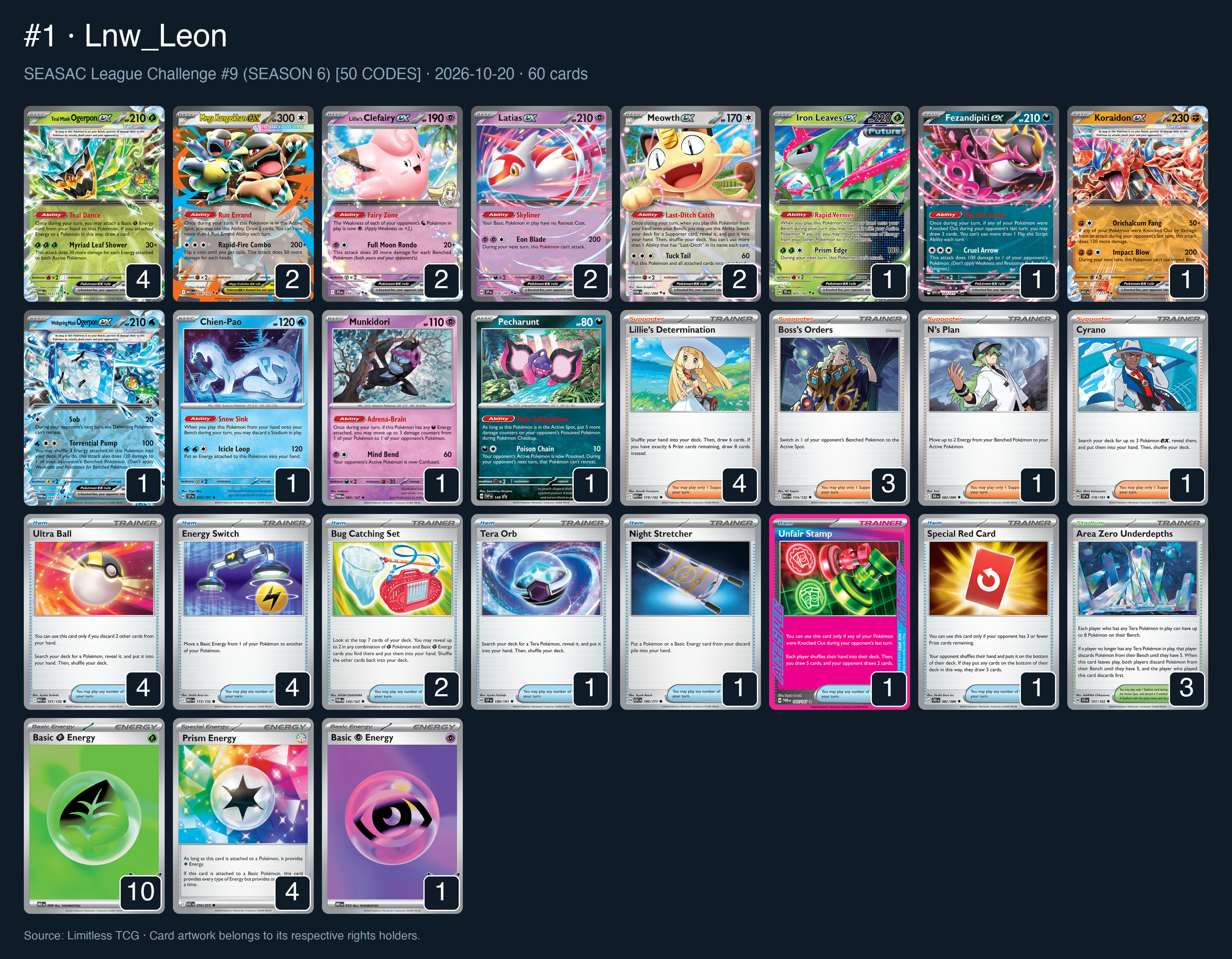Complete 60-card deck list for rank 1, Lnw_Leon