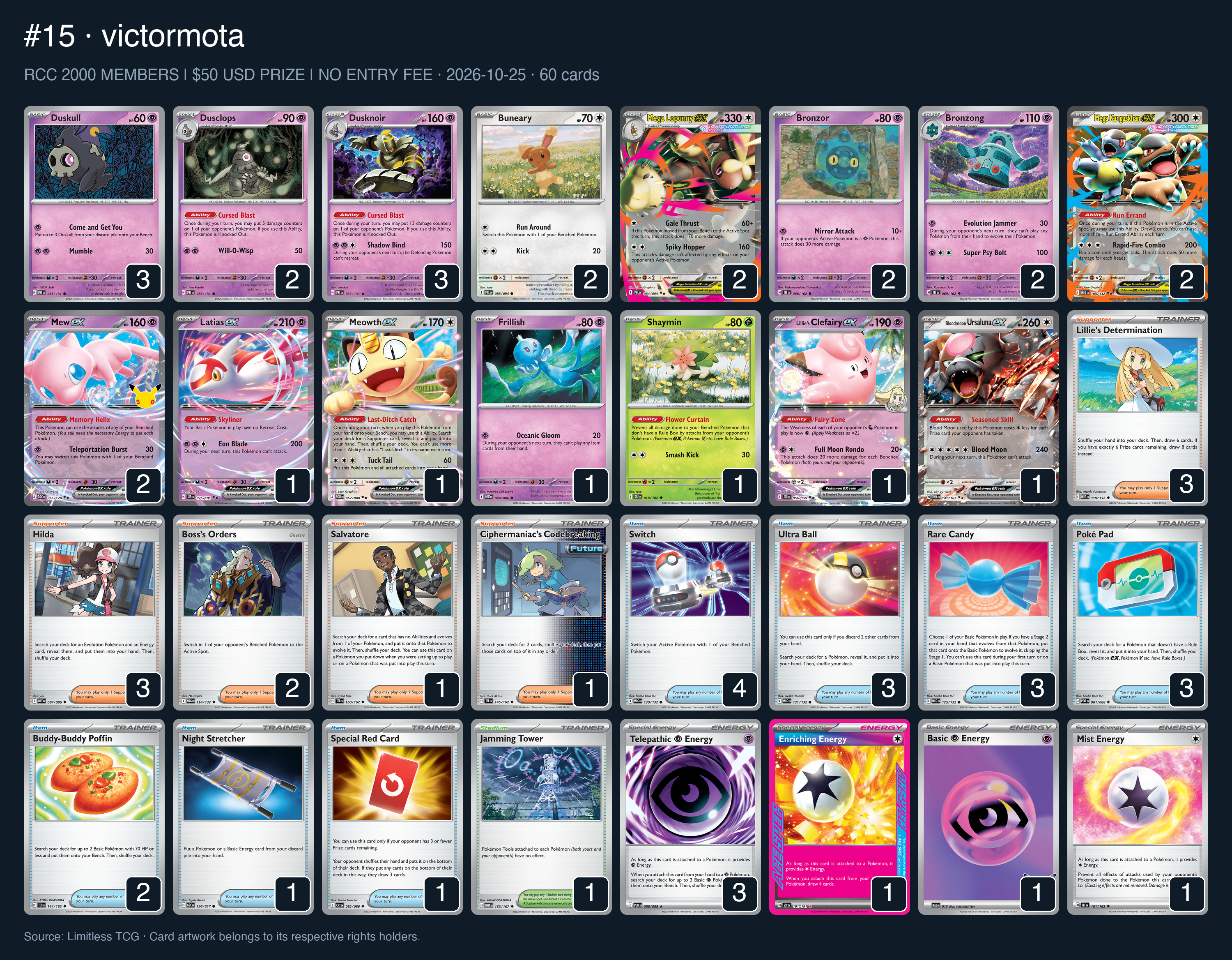 Complete 60-card deck list for rank 15, victormota
