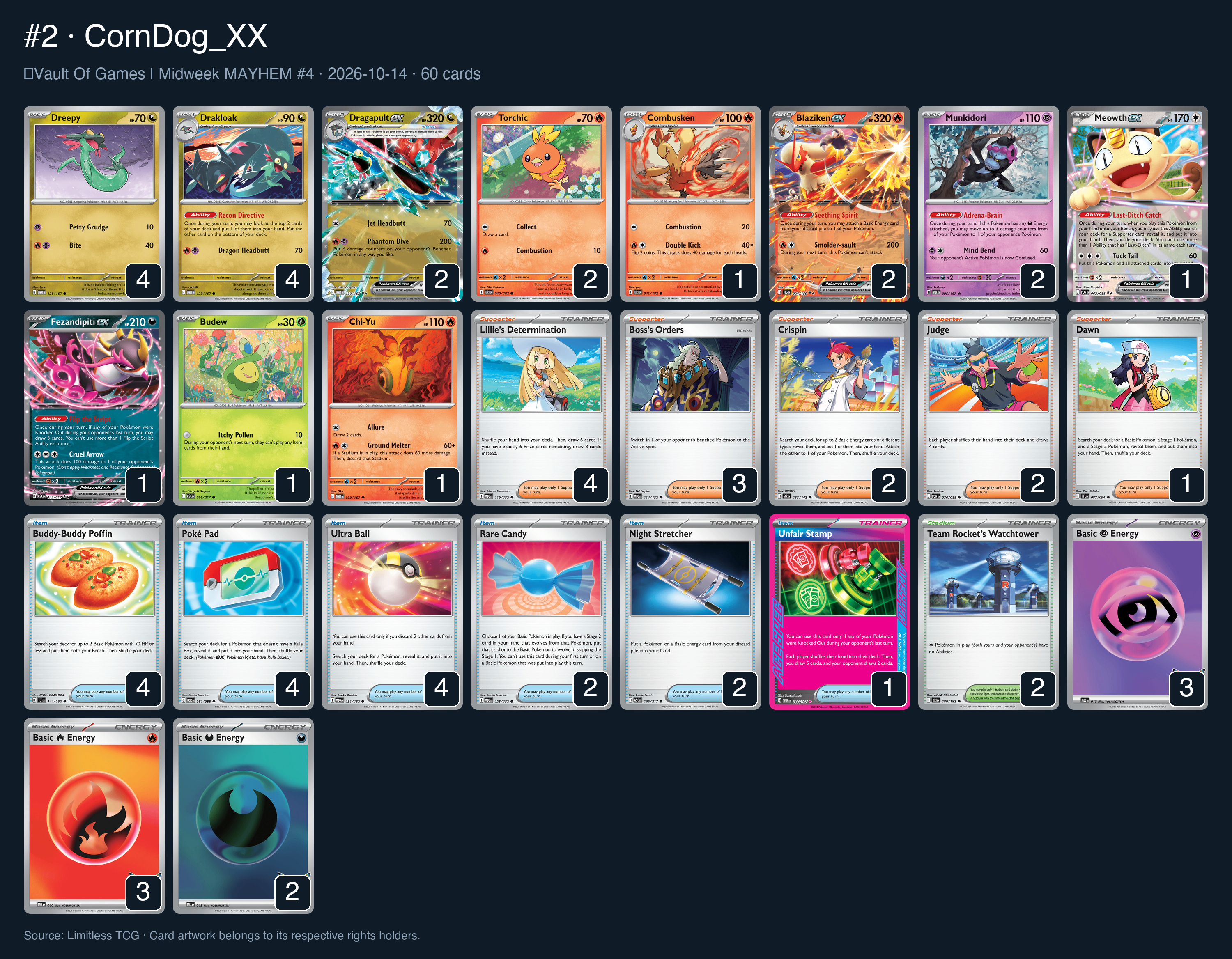 Complete 60-card deck list for rank 2, CornDog_XX