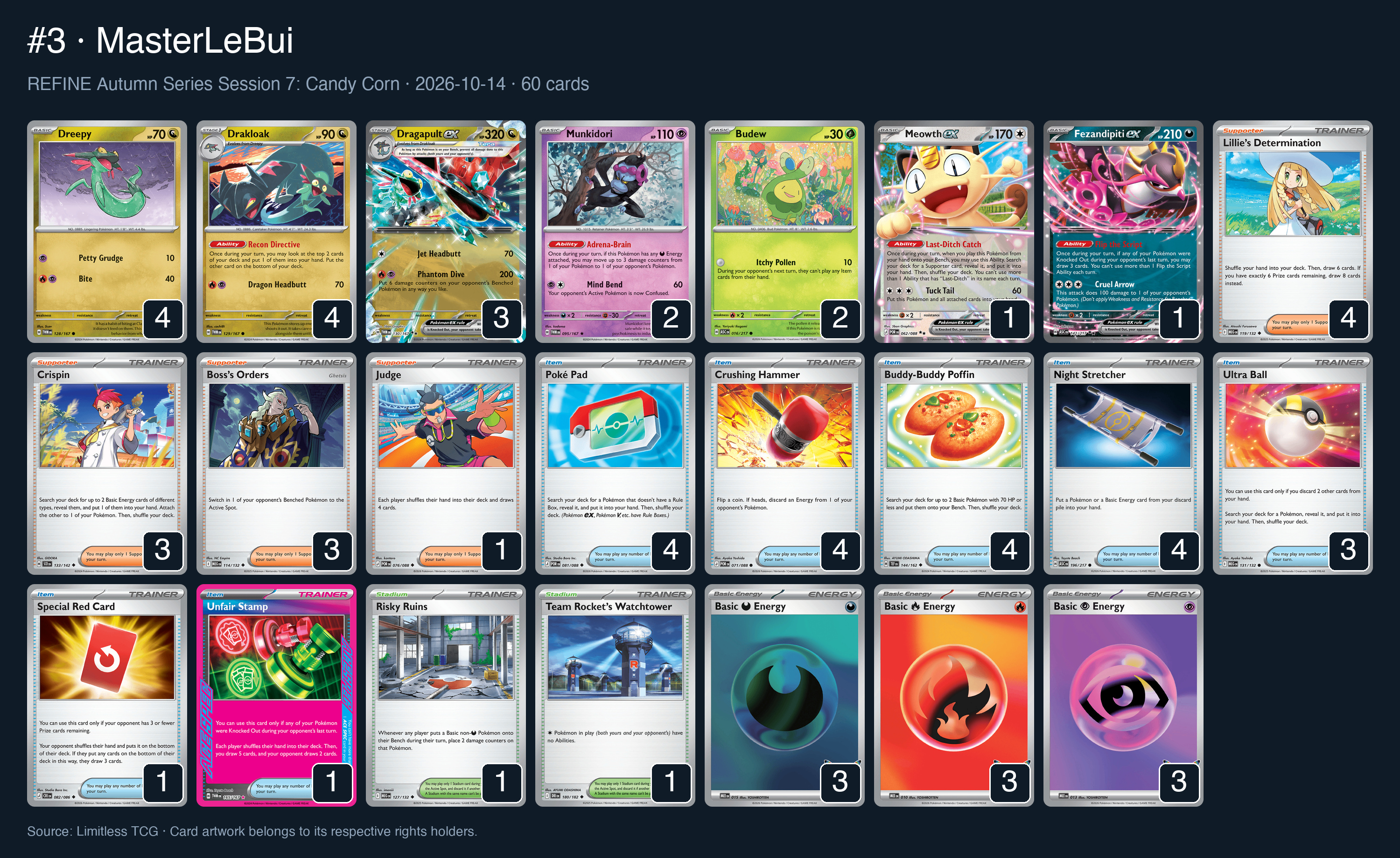 Complete 60-card deck list for rank 3, MasterLeBui