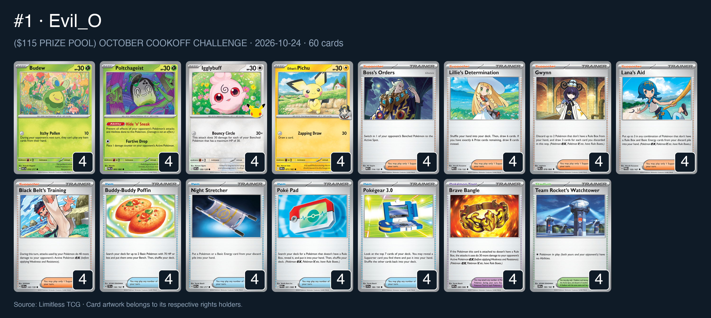 Complete 60-card deck list for rank 1, Evil_O