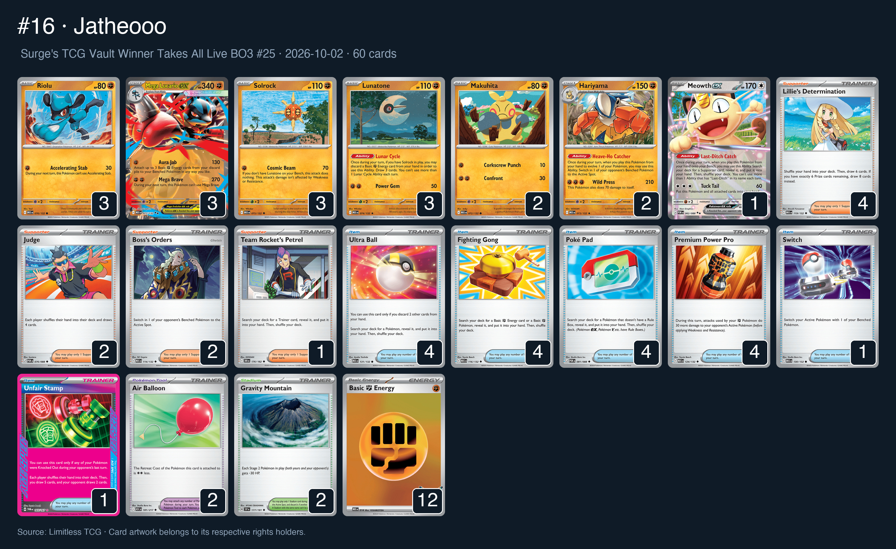 Complete 60-card deck list for rank 16, Jatheooo