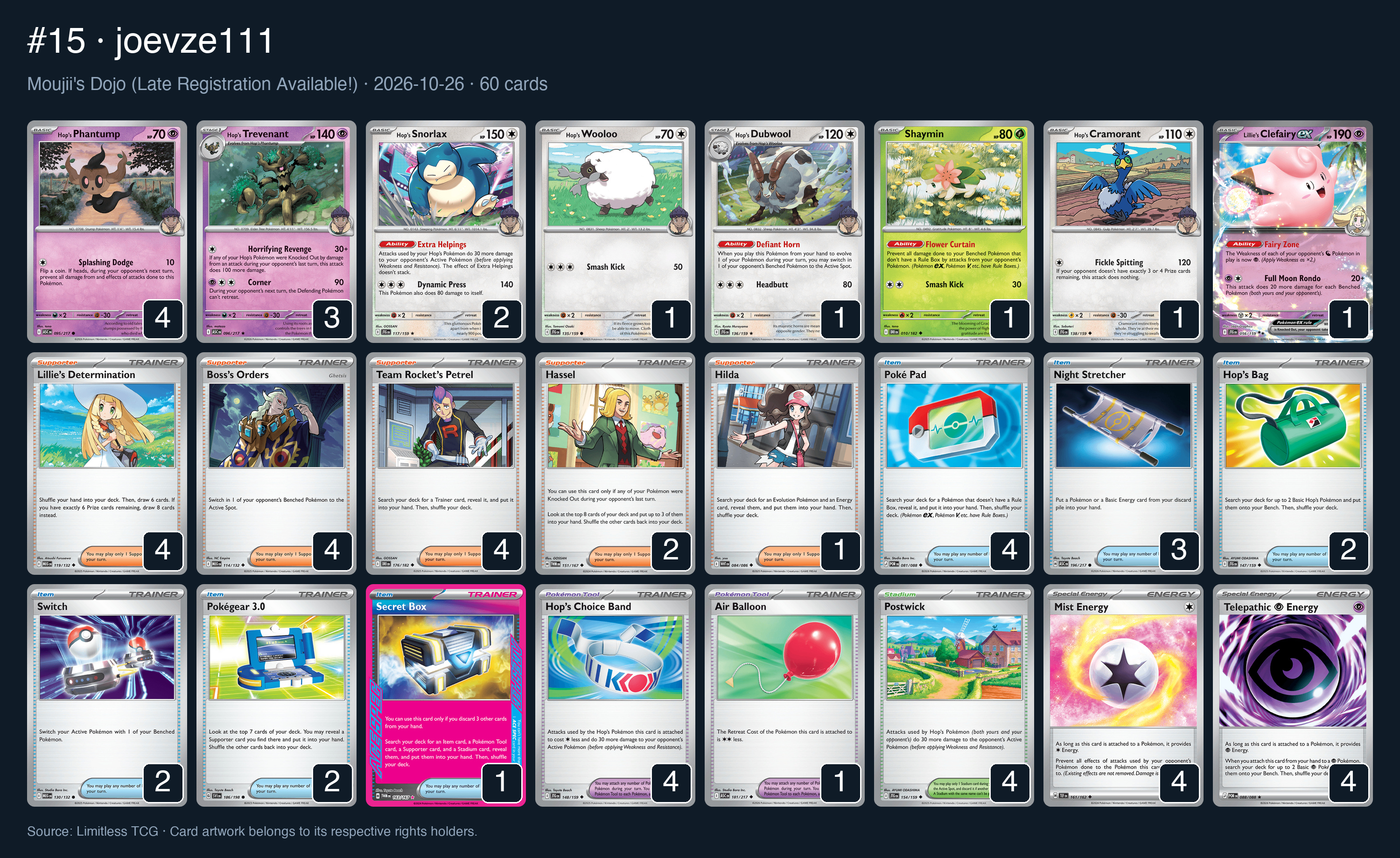 Complete 60-card deck list for rank 15, joevze111