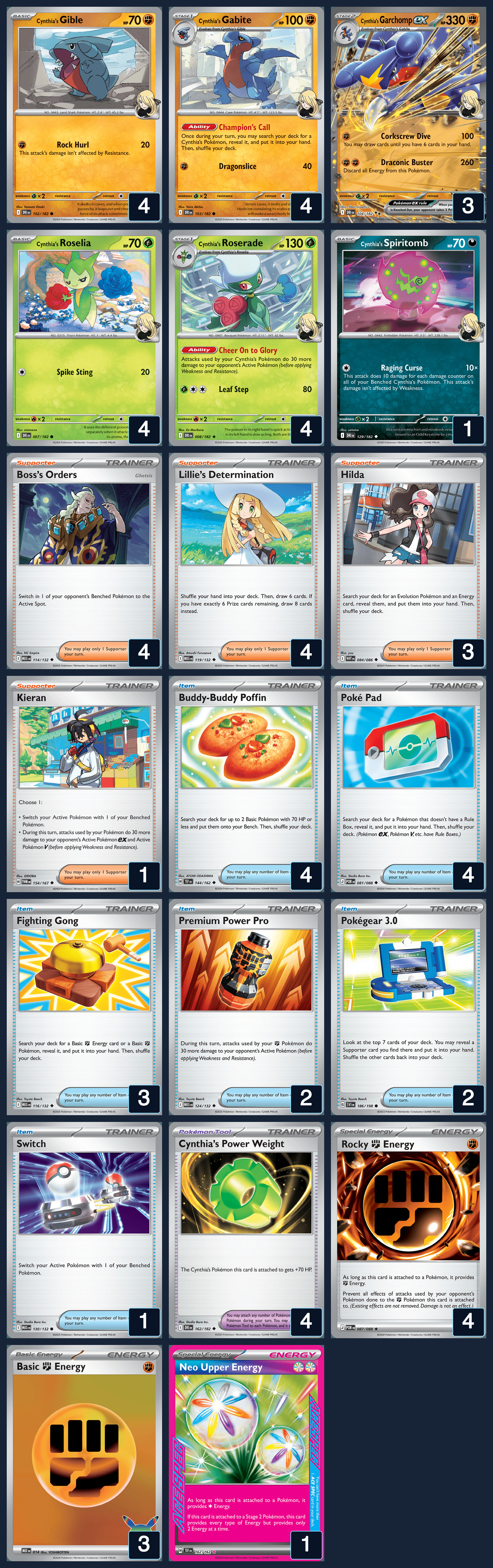 Complete 60-card deck list for rank 6, Wfdc79