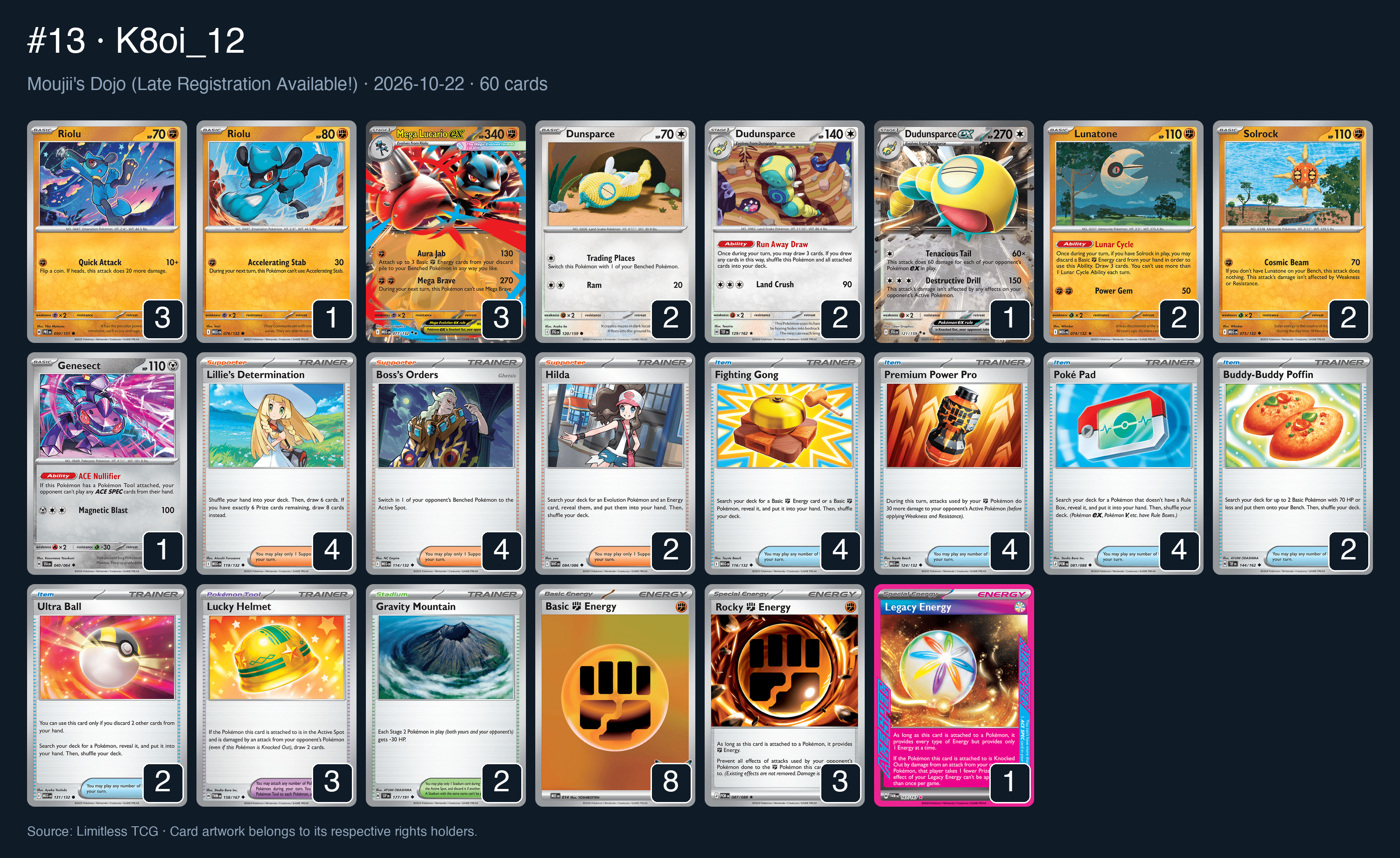 Complete 60-card deck list for rank 13, K8oi_12