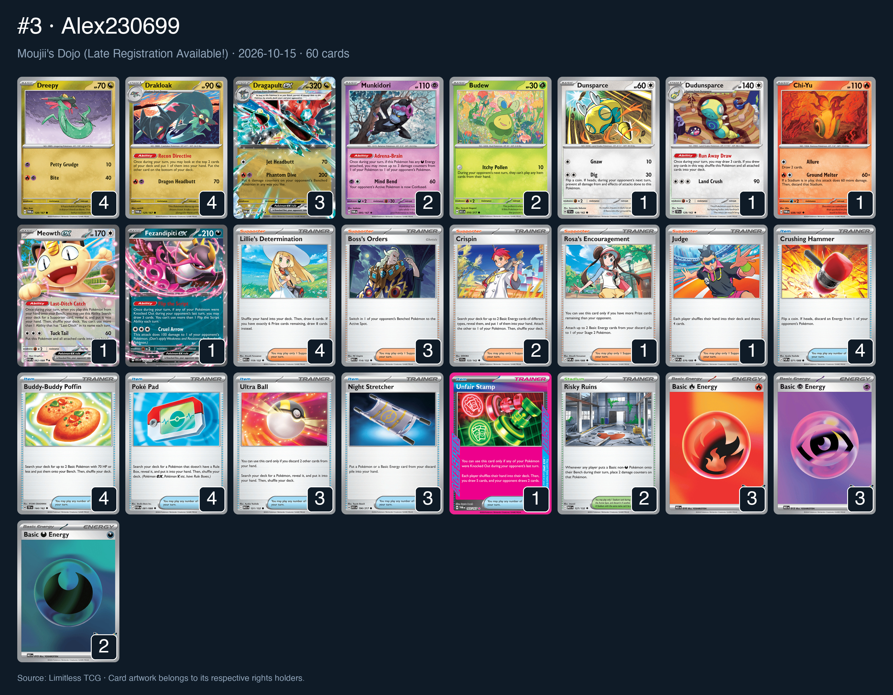 Complete 60-card deck list for rank 3, Alex230699