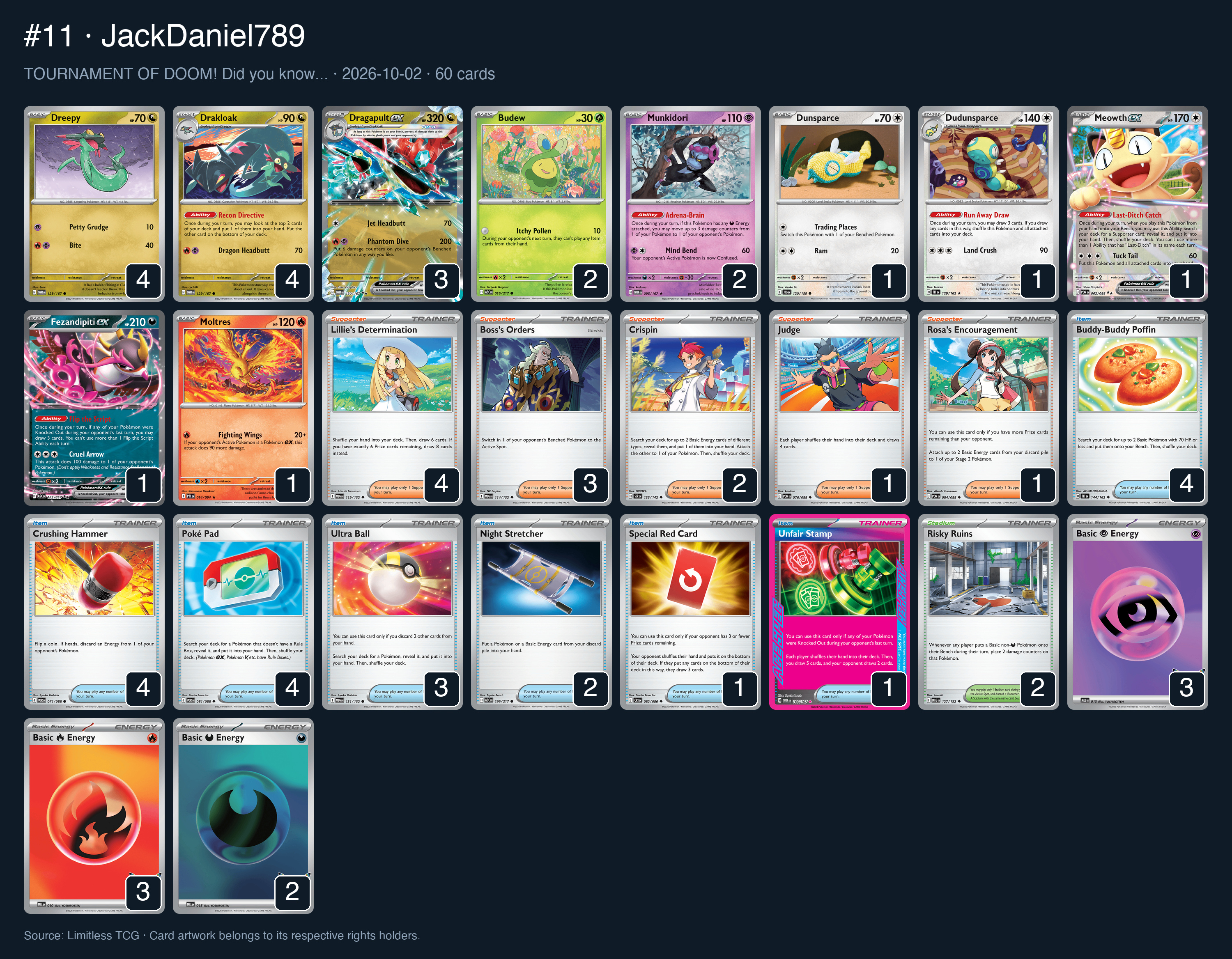 Complete 60-card deck list for rank 11, JackDaniel789