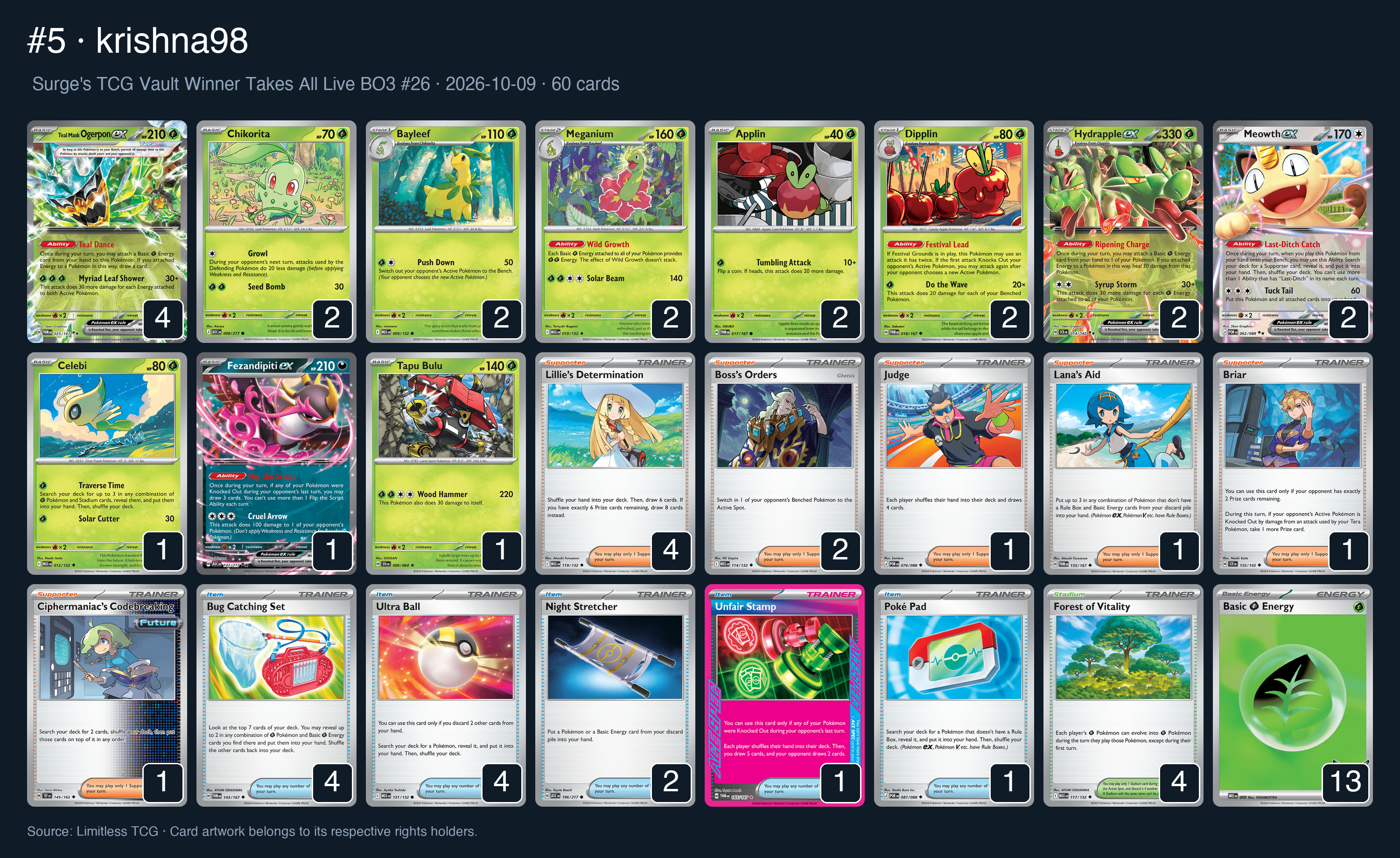 Complete 60-card deck list for rank 5, krishna98