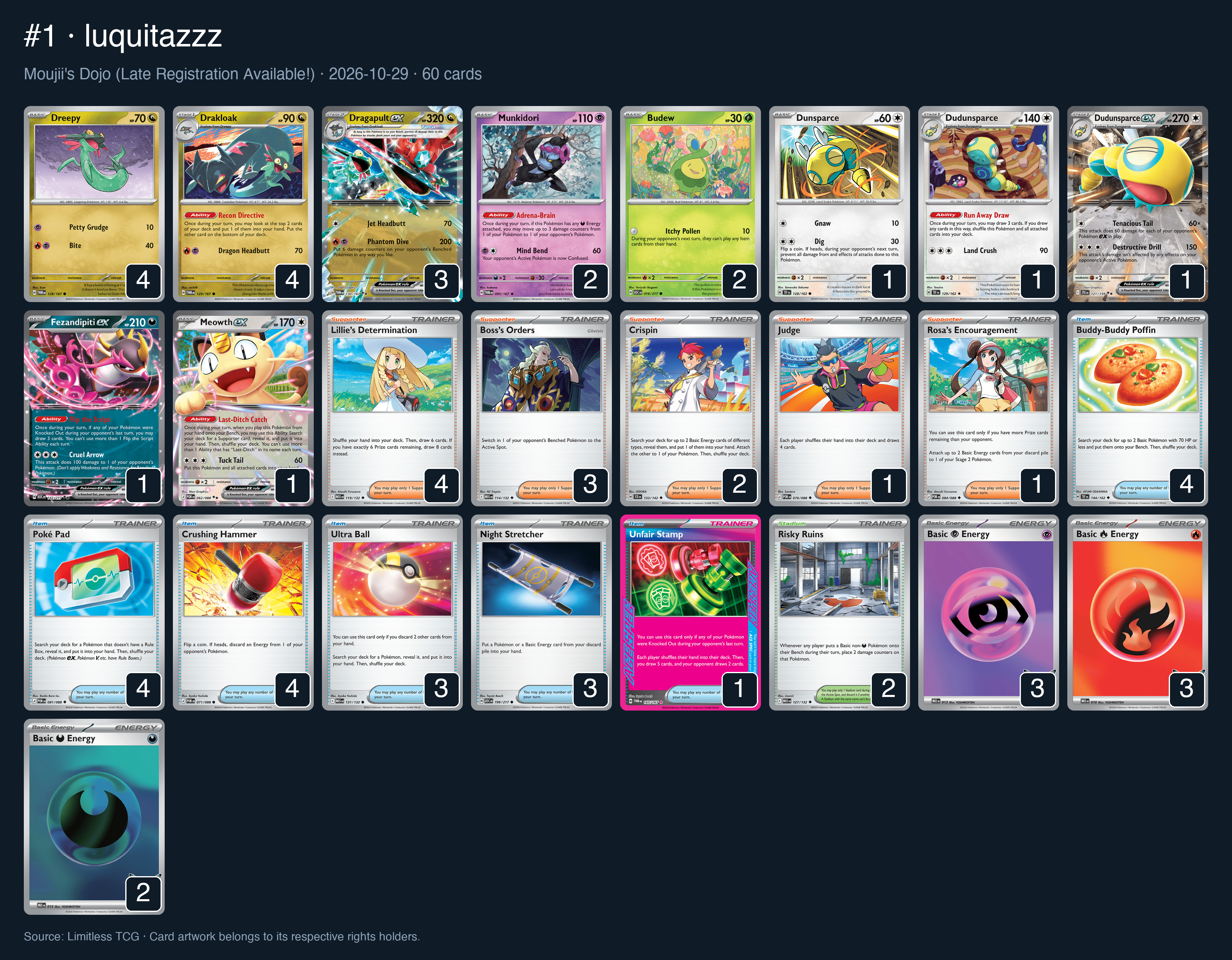 Complete 60-card deck list for rank 1, luquitazzz