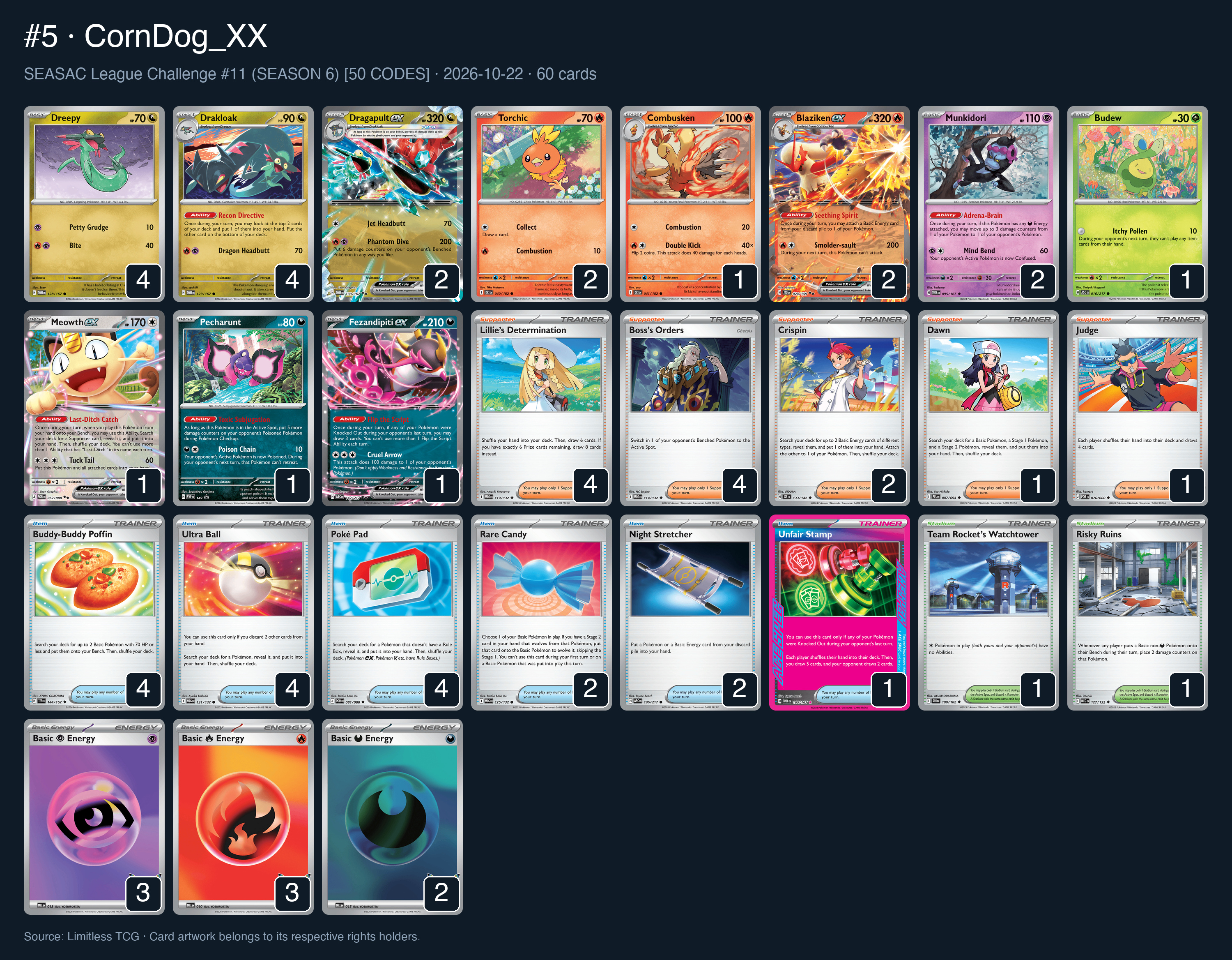 Complete 60-card deck list for rank 5, CornDog_XX