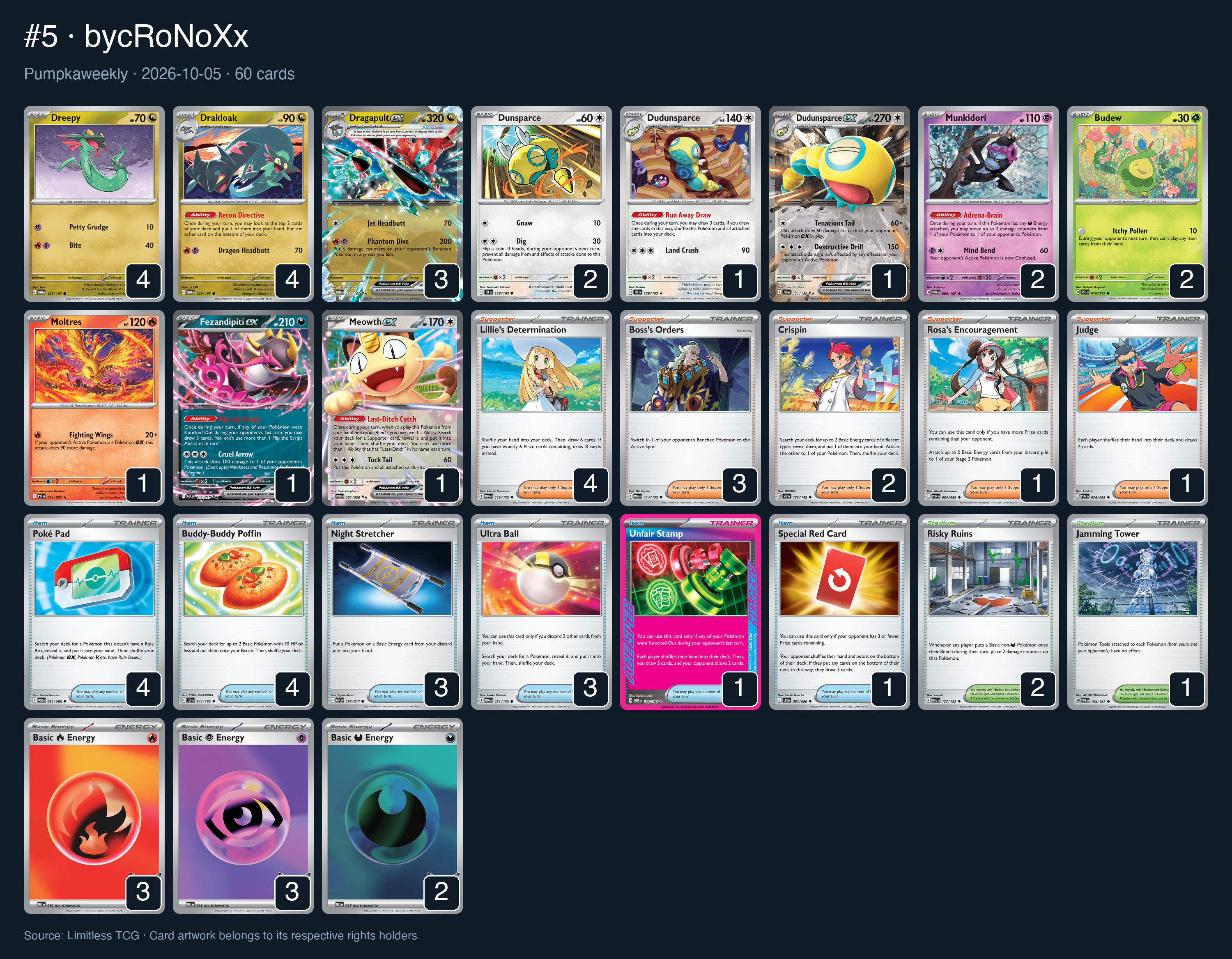 Complete 60-card deck list for rank 5, bycRoNoXx