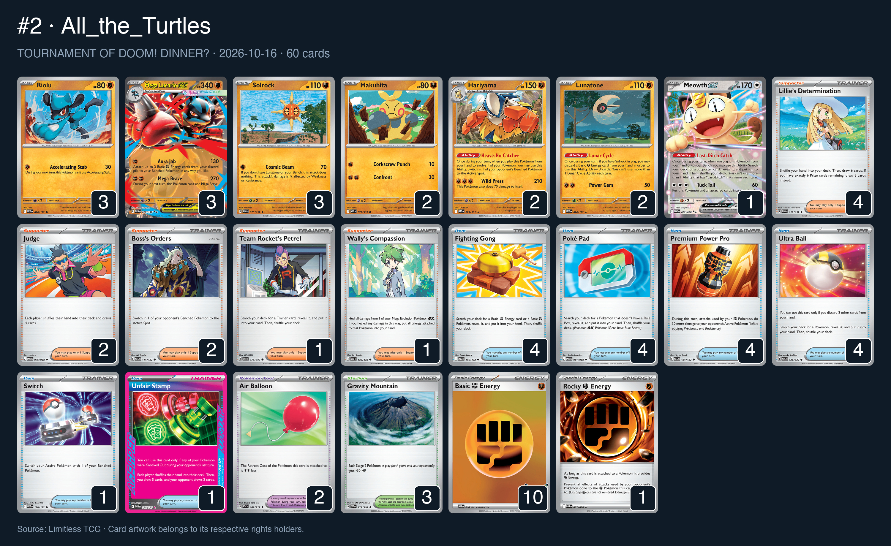 Complete 60-card deck list for rank 2, All_the_Turtles