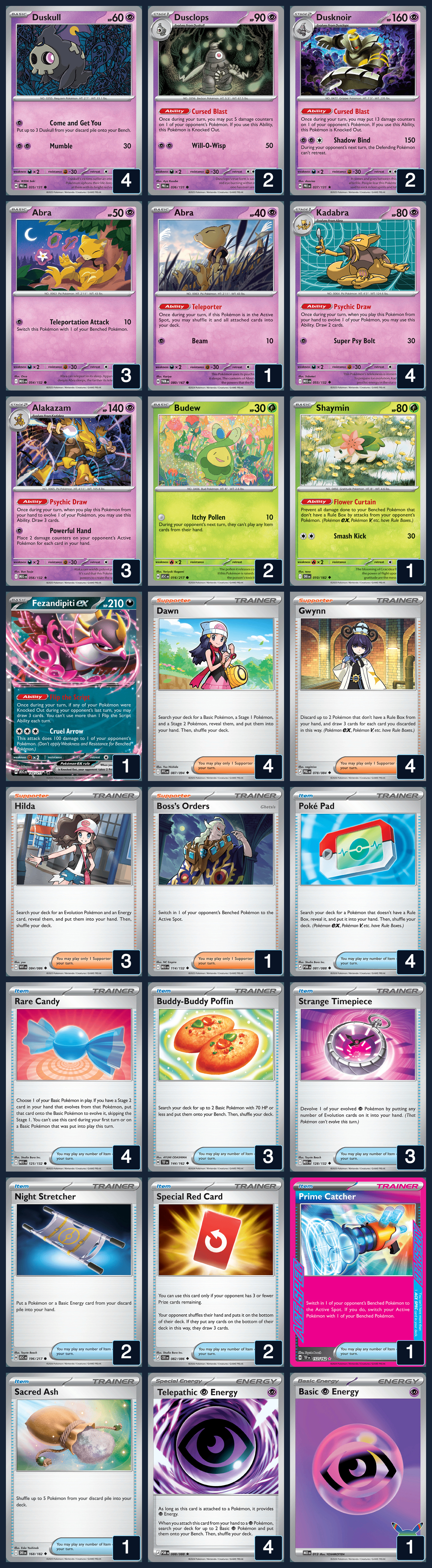 Complete 60-card deck list for rank 6, itachikitto