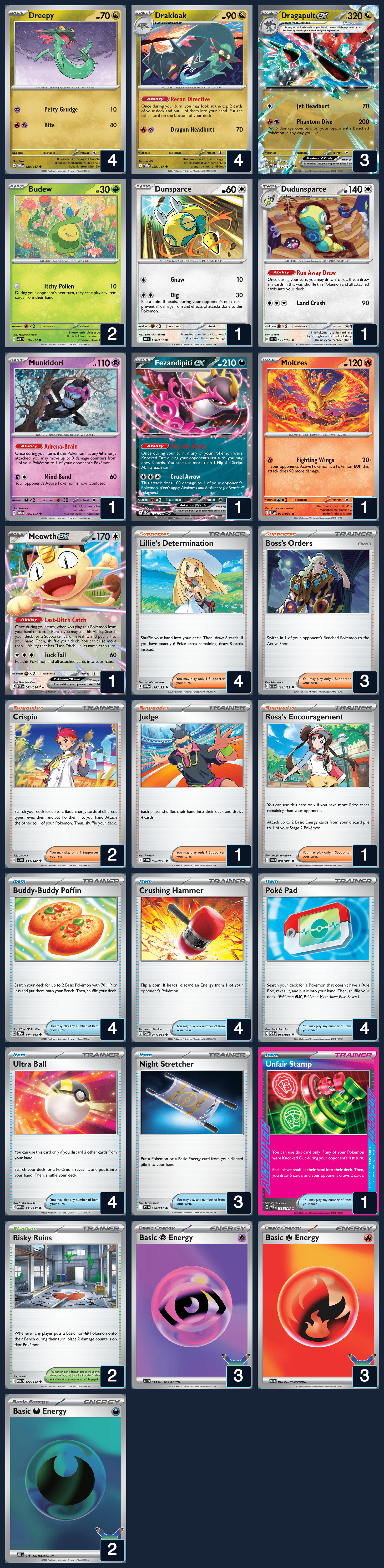 Complete 60-card deck list for rank 2, yuyashirasaki