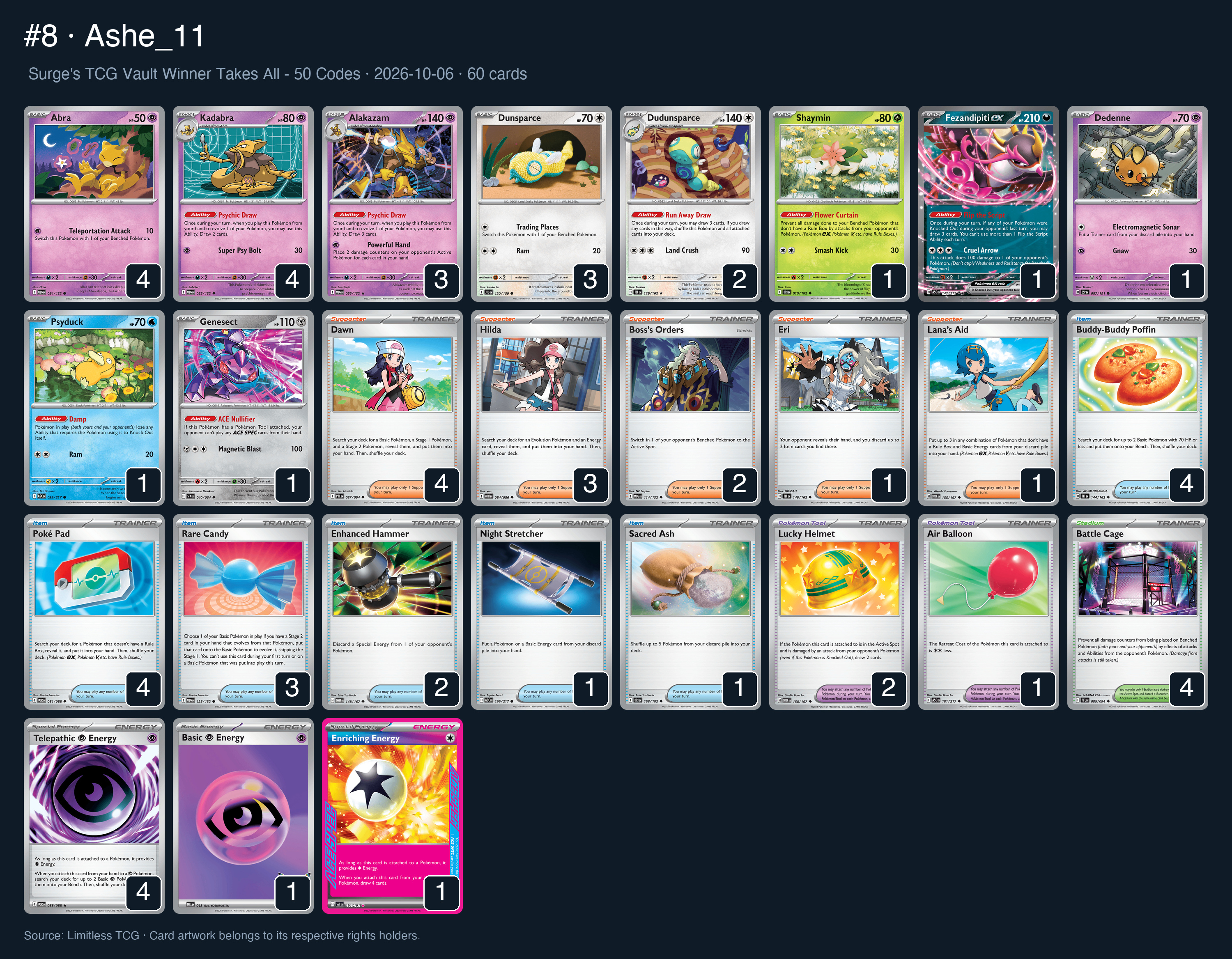Complete 60-card deck list for rank 8, Ashe_11