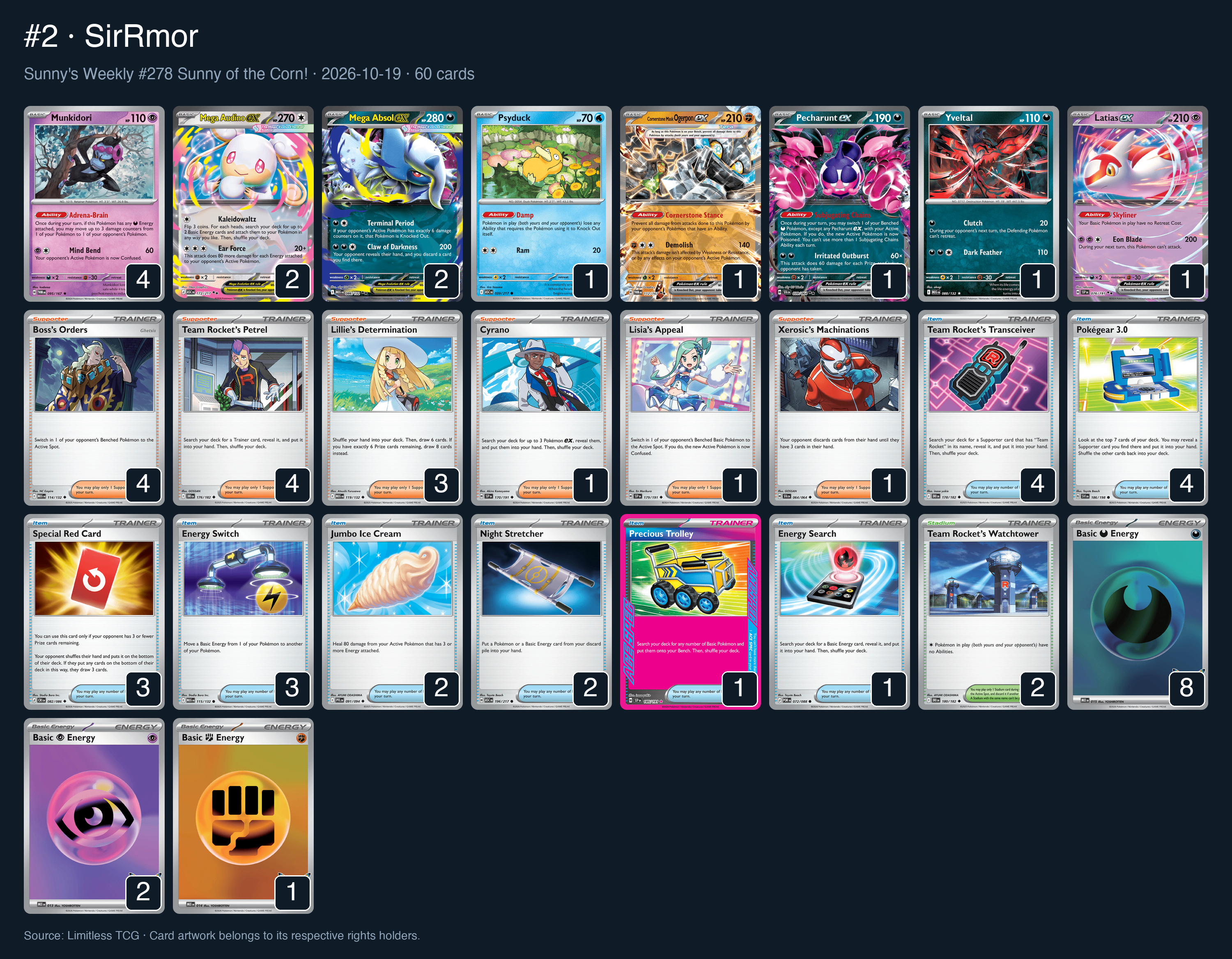 Complete 60-card deck list for rank 2, SirRmor