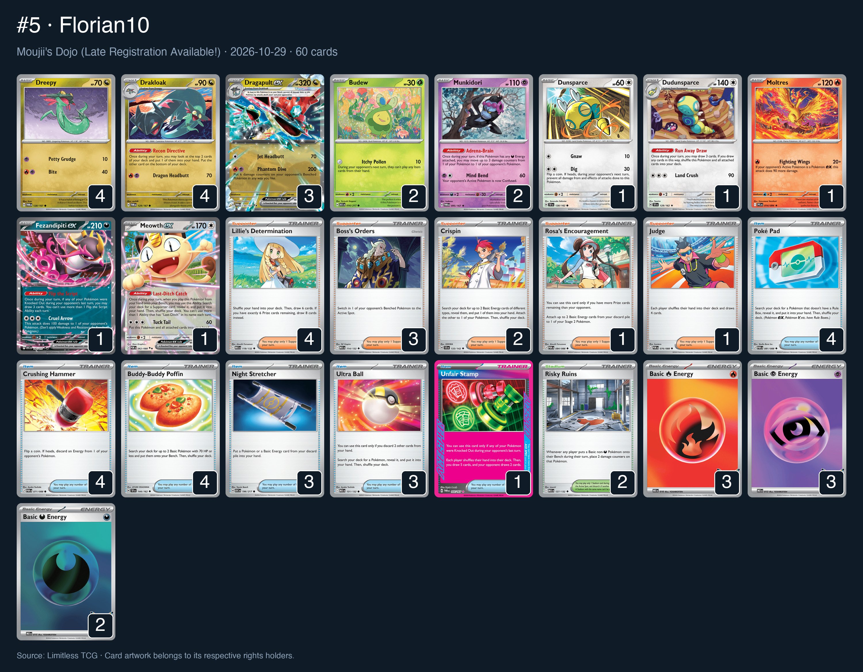 Complete 60-card deck list for rank 5, Florian10