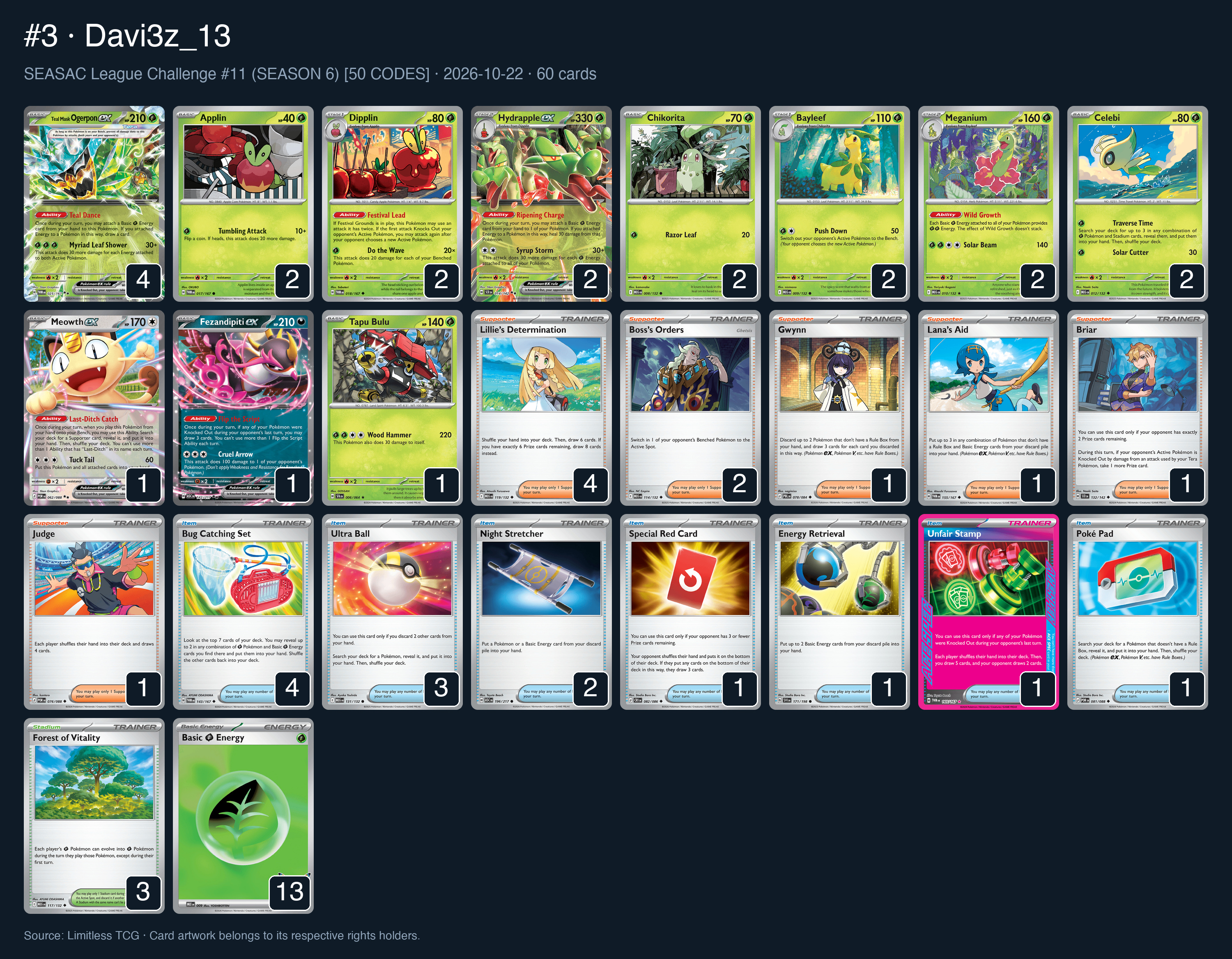 Complete 60-card deck list for rank 3, Davi3z_13
