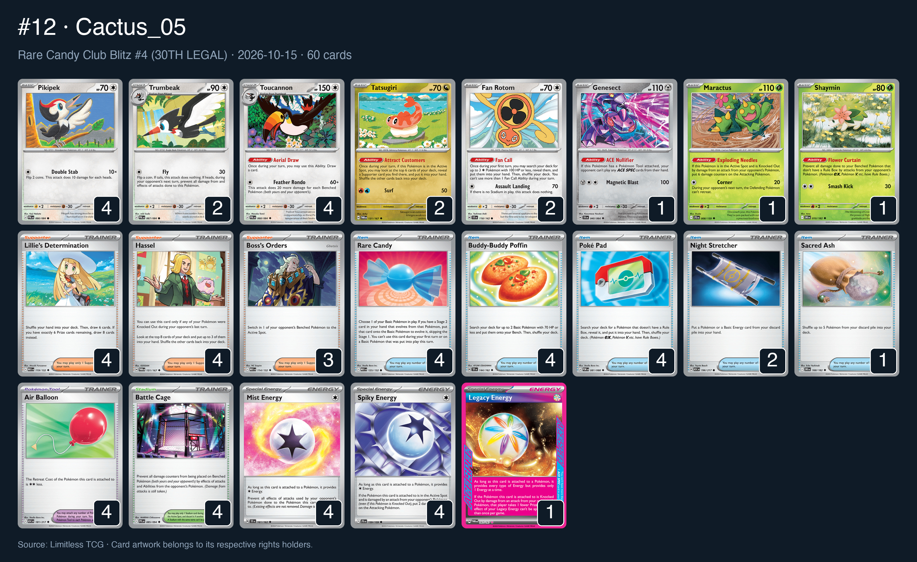 Complete 60-card deck list for rank 12, Cactus_05